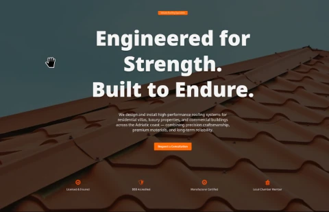 Modern roofing company website